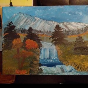 Original painting of a beautiful waterfall